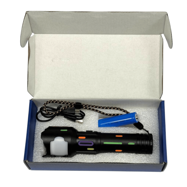 Ліхтар 1x18650 Power Bank Type-C індикація заряду zoom NIGHT VISION FLUORESCENCE BL-2405-TG