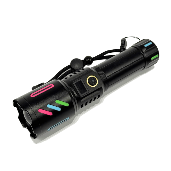 Фонарь NIGHT VISION FLUORESCENCE 1143-WHITE LASER LED PM10-TG, 1x26650, power bank, ЗУ Type-C, zoom
