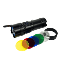 Ліхтар 1х38650 Power Bank Type-C білий лазер 5 фільтрів zoom AK180