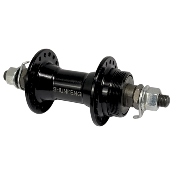 Втулка передня чорна 36 спиць дискове гальмо алюміній 140 мм Shunfeng 219