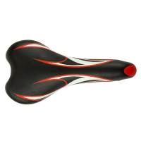 Седло спортивное узкое черно-белое красное Hengchi 62Е