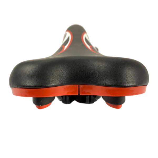 Сідло спортивне вузьке чорно-біле червоне Hengchi 62Е