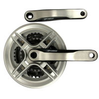 Шатуни 48/38/28 зубів 170 мм із захистом ланцюга Prowheel CN03 MU6916 чорно-сіра