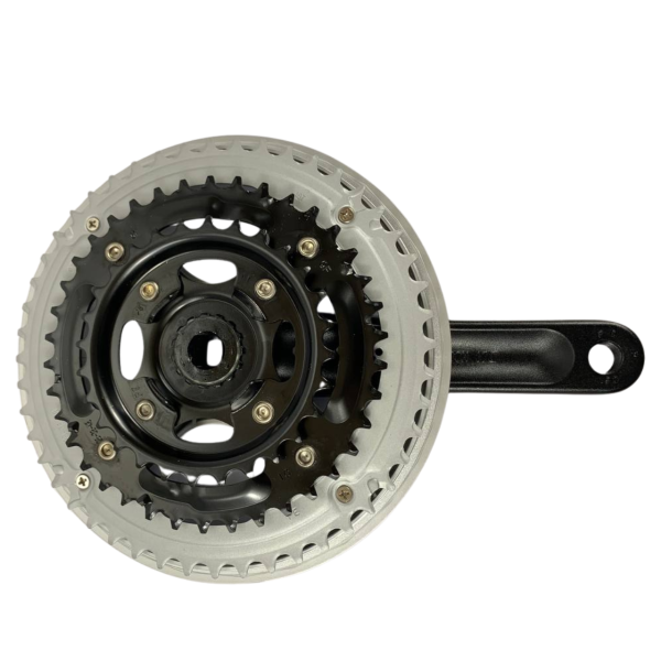 Шатуни 48/38/28 зубів 170 мм із захистом ланцюга Prowheel CN03 MU6916 чорно-сіра