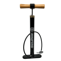 Насос напольный черный металлический с деревянной ручкой 9911