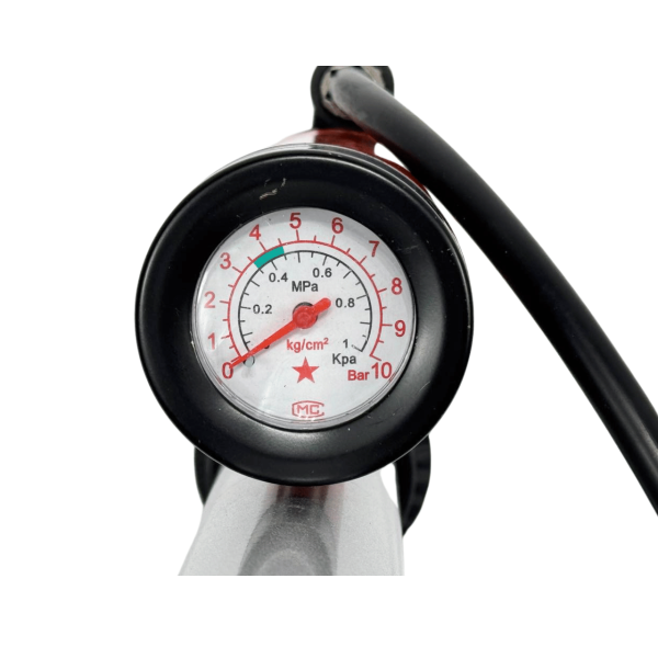 Насос металевий підлоговий з манометром і дерев'яною ручкою Zhufeng 2024B