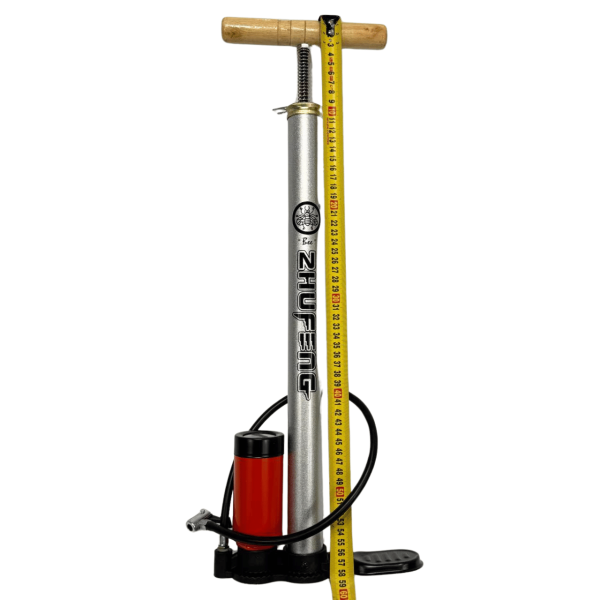 Насос металевий підлоговий з манометром і дерев'яною ручкою Zhufeng 2024B