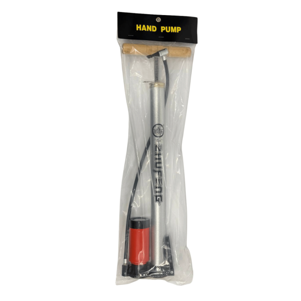 Насос металевий підлоговий з манометром і дерев'яною ручкою Zhufeng 2024B