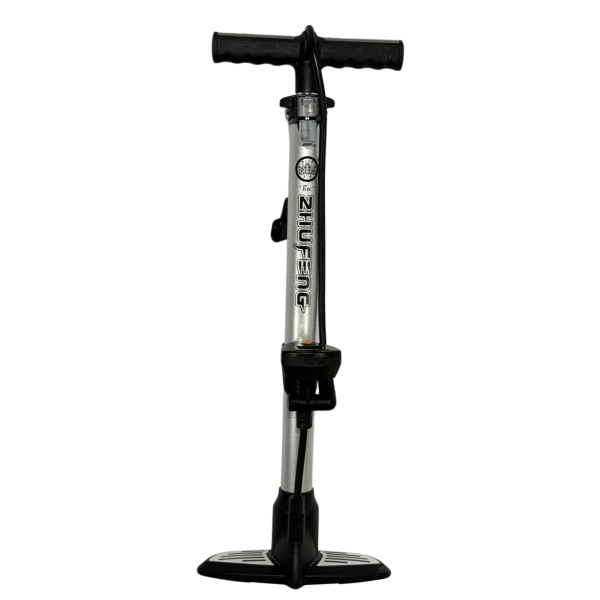 Насос для підлоги з електронним манометром сірий алюмінієвий Zhufeng ZF-0802A