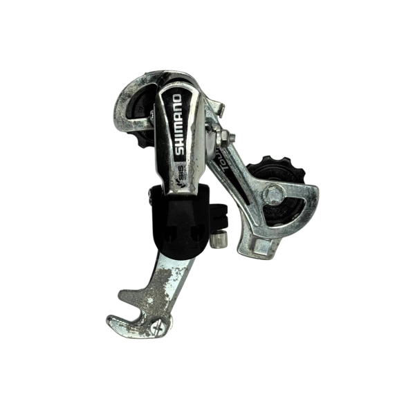 Задній перемикач 6 швидкостей гачок білий Shimano TY-21 з дефектом корозія