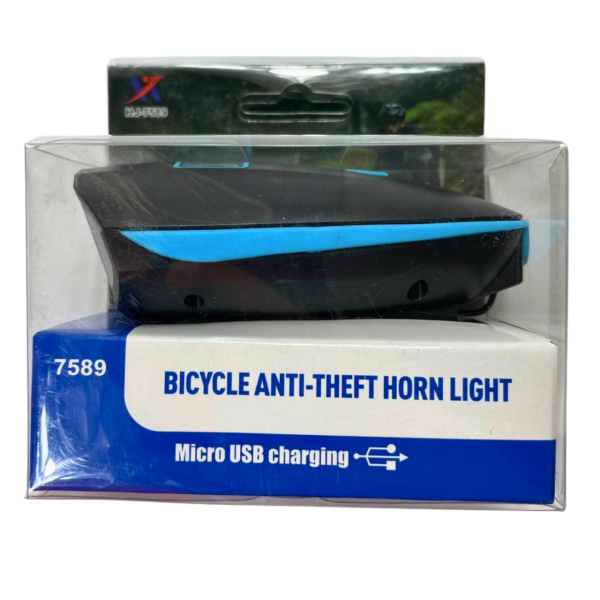 Фара велосипедная с синим сигналом LED SA 48 аккумуляторная с индикатором HJ-7589 China