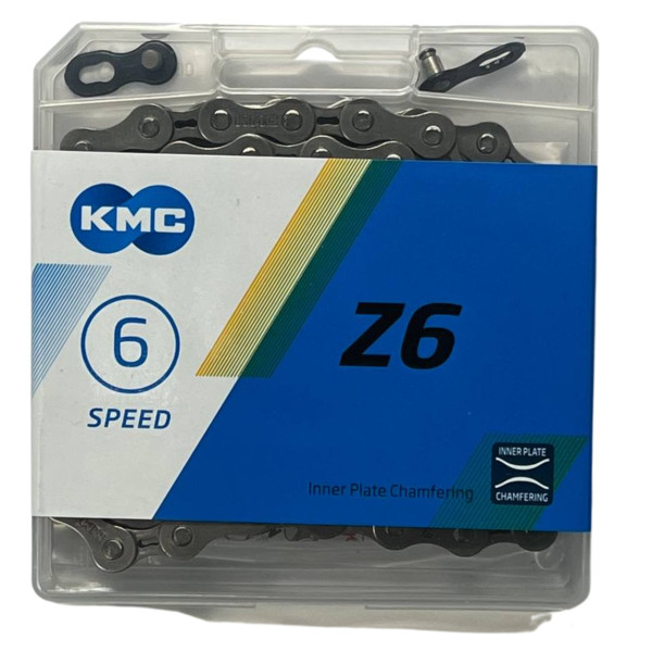 Цепь Z6 серая 6 скоростей 116 звеньев KMC