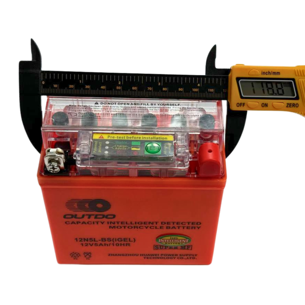 Гелевый аккумулятор 12N5L-BS iGEL 12V 5Ah/10HR высокий с индикатором Outdo