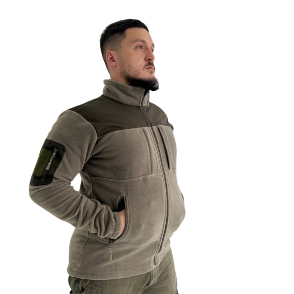 Тепла флісова кофта з липучками під шеврони олія Туреччина XXL VOGEL