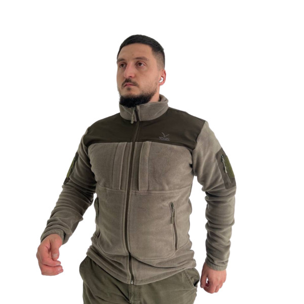 Тепла флісова кофта з липучками під шеврони олія Туреччина XXL VOGEL