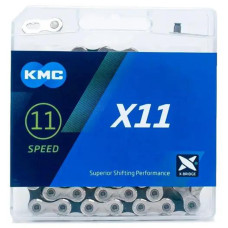 Цепь X11 хром/черная 118 звеньев KMC