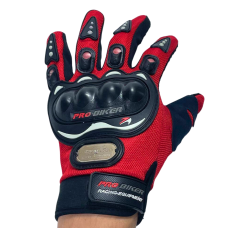 Рукавички з пластиковим захистом XL червоні Pro-Baiker