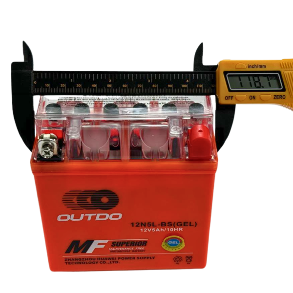 Гелевый аккумулятор 12N5L-BS 12V 5Ah/10HR высокий Outdo