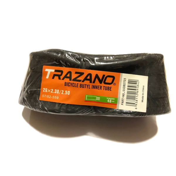 Камера 26x2.30/2.50 57/62-559 прямой вентиль Schrader 48мм Trazano