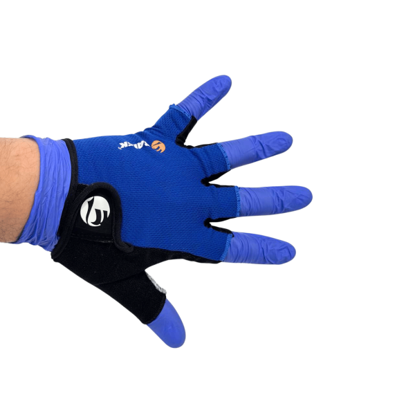 Перчатки мото с гелевой прокладкой Glove-3 L синие без пальцев Baisk