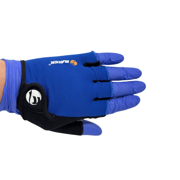 Перчатки мото с гелевой прокладкой Glove-3 L синие без пальцев Baisk
