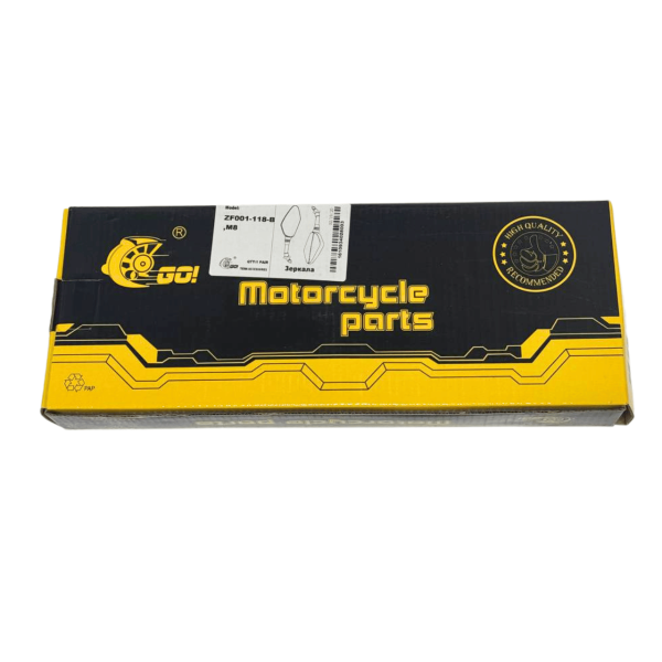 Зеркало ромб ZF001-118B М8 с кожухом GO
