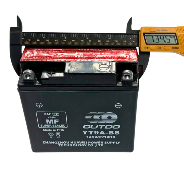 Кислотный аккумулятор YB9-BS 12V 9Ah/10HR высокий Outdo