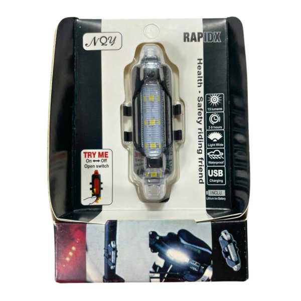 Стоп-сигнал велосипедный LED AG-11 белый USB AQY-093
