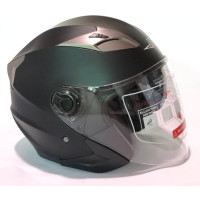 Шлем открытый с очками черный матовый M 57-58 MP