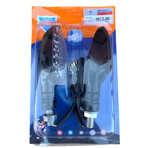 Указатели поворота диодные LED черный челнок желтый сигнал WKT/TL-05D JWBP