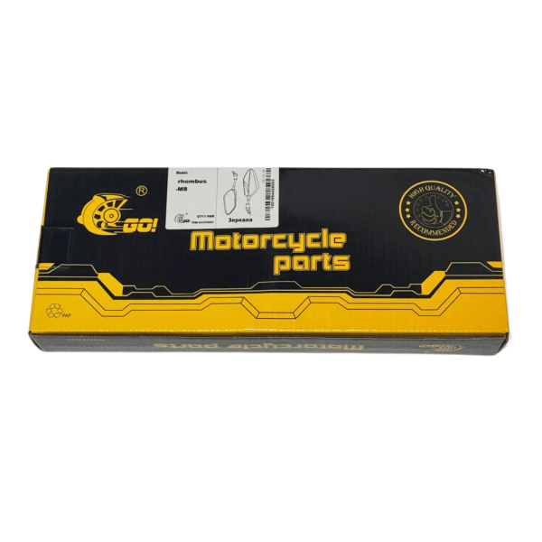 Зеркало ромб ZF001-118B М8 с кожухом GO
