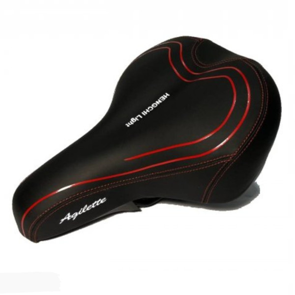 Седло велосипедное 449 с мигалкой резиновые вставки Agilette