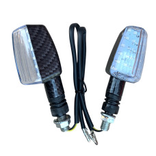 Указатели поворота диодные LED карбон квадратные желтый сигнал WKT/TL-20 JWBP