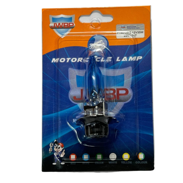 Лампа фары P15D синяя 25-3 12V 35W JWBP