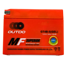 Гелевый аккумулятор GT4B-5 12V 2.3Ah/10HR узкий Outdo