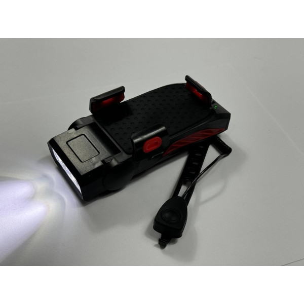 Фара 4в1 LY-25-2 червона з сигналом, павербанком і тримачем LED/USB YAJIAPLUS