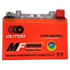 Гелевый аккумулятор UTX4L-BS 12V 4Ah/10HR Outdo
