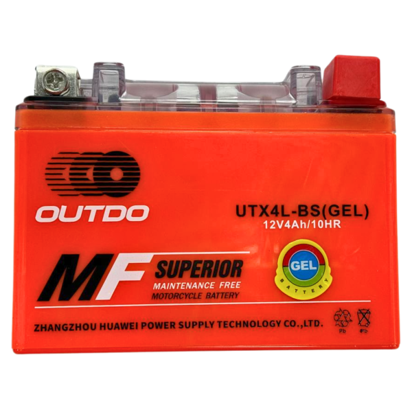 Гелевый аккумулятор UTX4L-BS 12V 4Ah/10HR Outdo