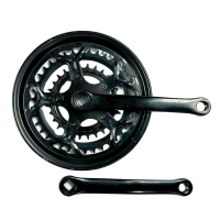 Система шатунов 48/38/28 под квадрат ХВЗ с металлической защитой 165 мм черная