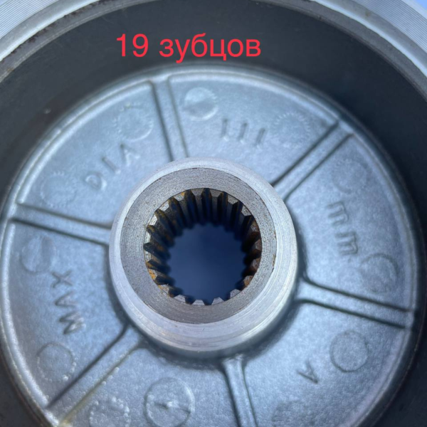 Задний диск 3.00-12 19 шлицев GY6 барабанный тормоз 110мм GO
