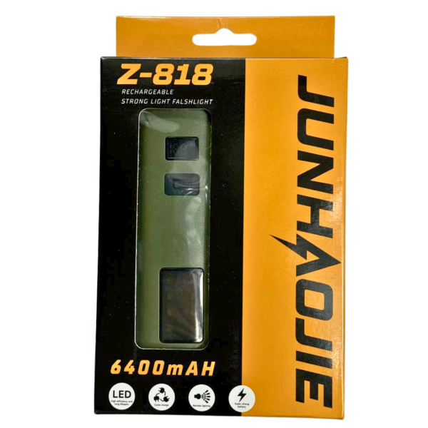 Фара велосипедная с павербанком Z818 6400mAh масло LED/USB C-TYPE JUNHAOJIE