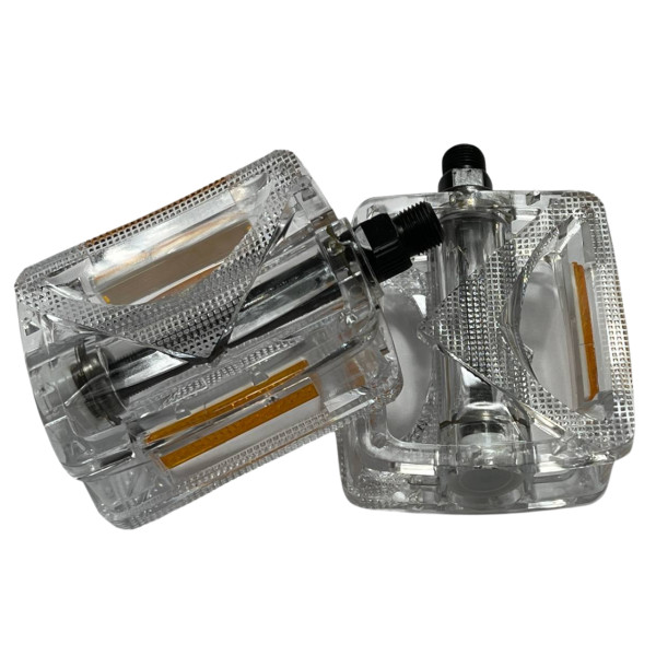 Педали велосипедные JD-185 поликарбонат белые Hengchi