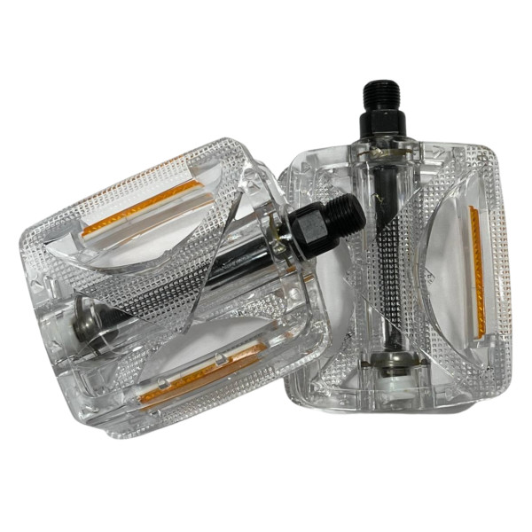 Педали велосипедные JD-185 поликарбонат белые Hengchi