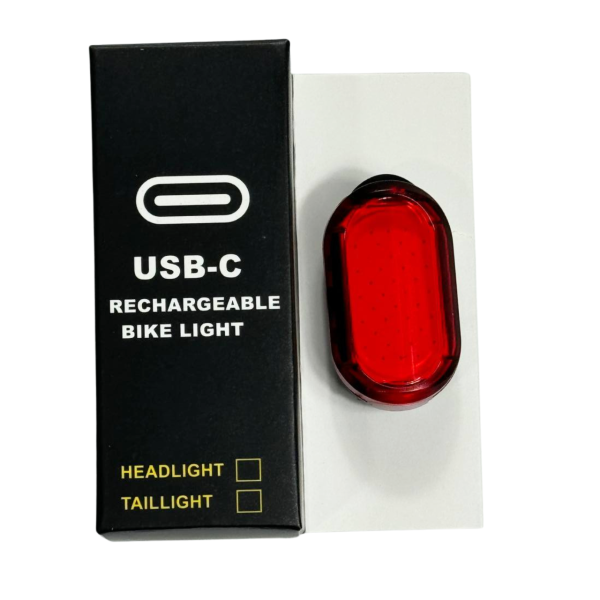 Стоп-сигнал велосипедний LED/USB C-TYPE MY-2106 червоний овальний Baisk