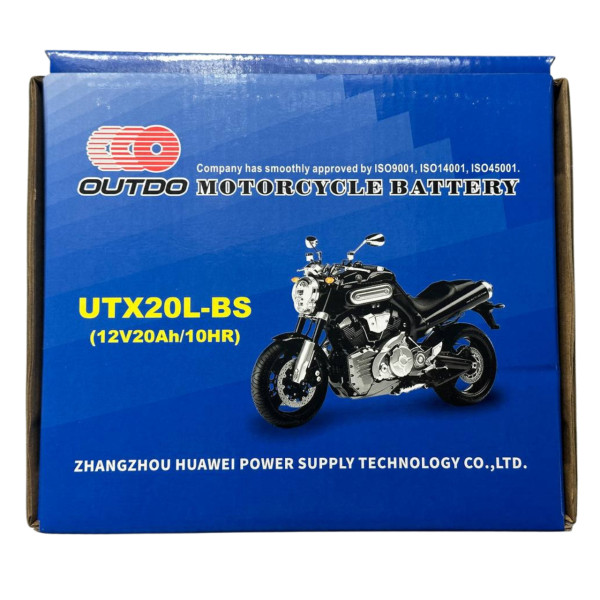Кислотный аккумулятор UTX20L-BS 12V 18Ah/10HR Outdo