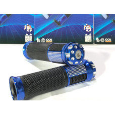Ручки газа мото XR с алюминиевыми вставками синий хром JWBP