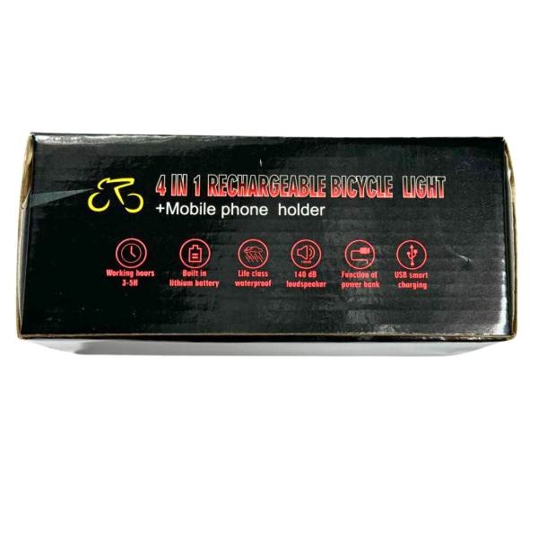 Фара 4в1 LY-25-2 синяя с сигналом, павербанком и держателем LED/USB YAJIAPLUS