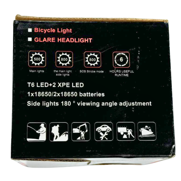 Фара велосипедна 1825A LED з акумулятором і зарядкою Baisk