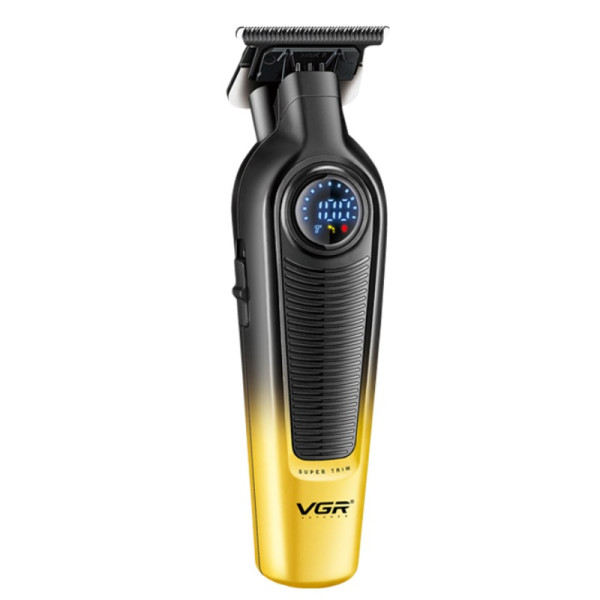 Тример акумуляторний 4 насадки LED дисплей жовтий VGR V-996