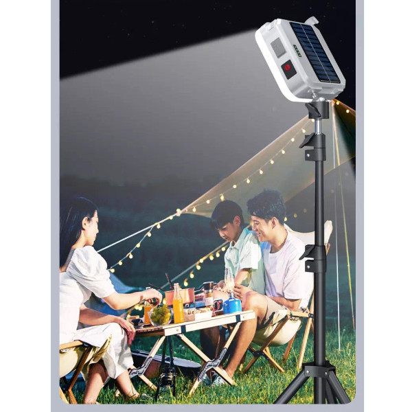 Фонарь кемпинг DP-K7-100, 3х18650, солн. панель, power bank, ЗУ Type-C, крюк